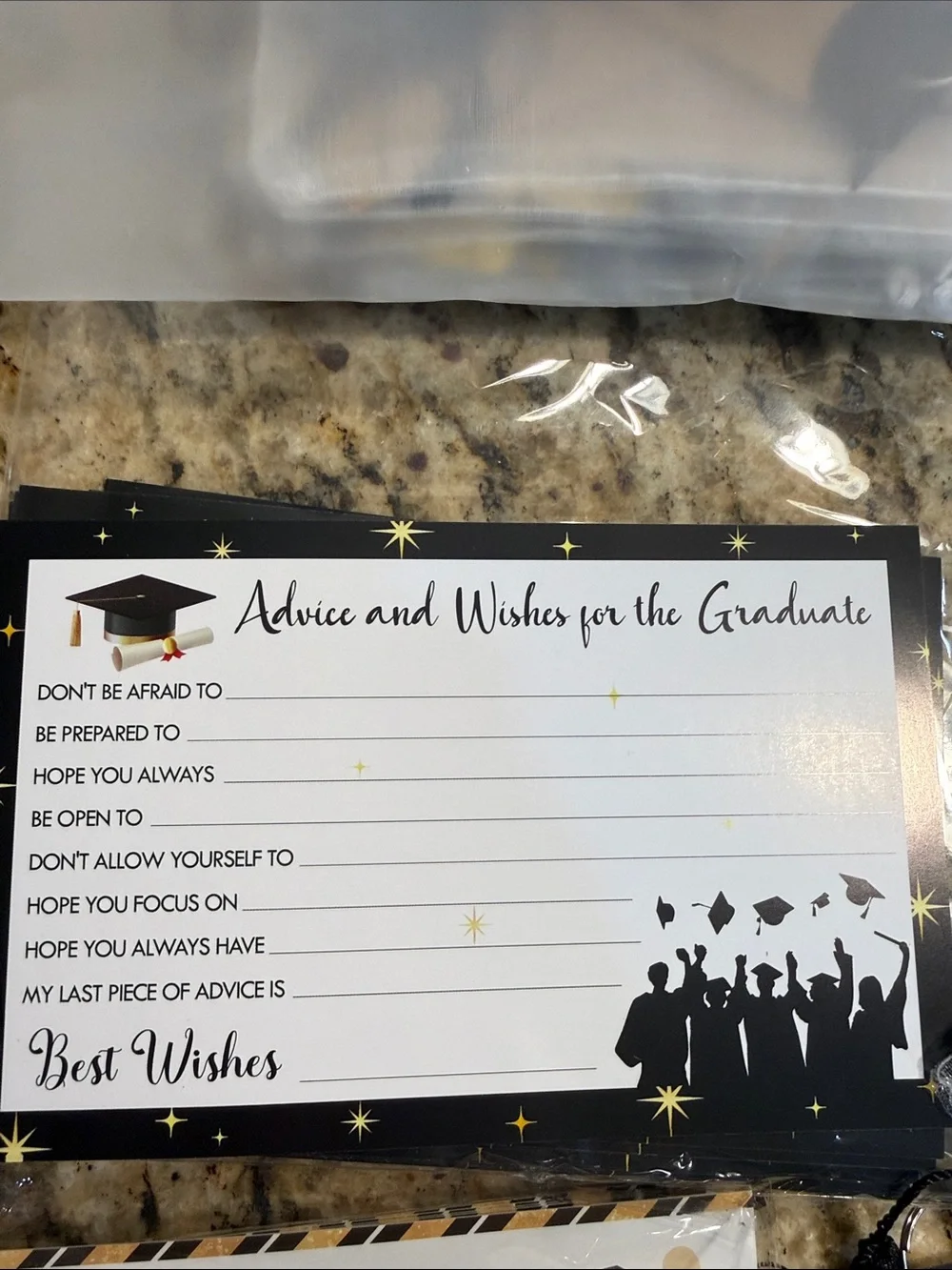 Graduation Party Favor Kit - Black & Gold